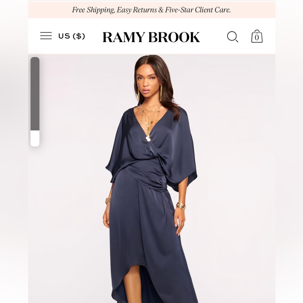 Navy. Size m Ramy Brook midi  dress. Only worn once . Great condition.